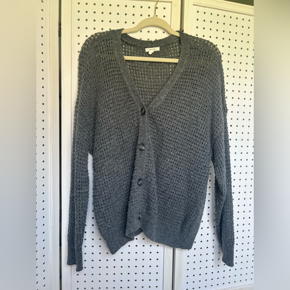 Maurices Gray Knit Button-Up Women's Sweater Cardigan